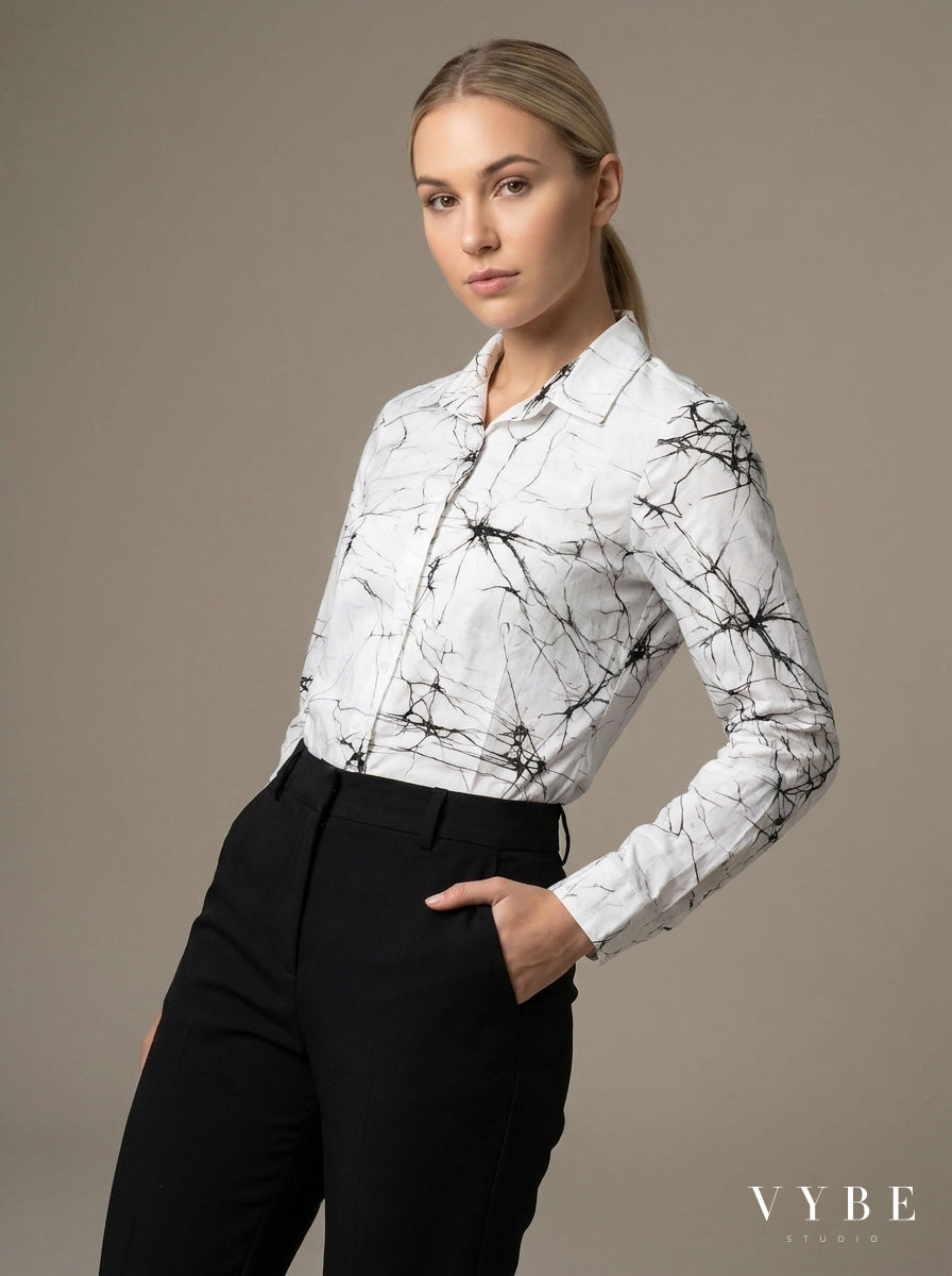 White / Black Marble Shirt