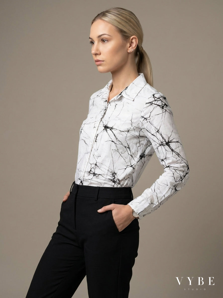 White / Black Marble Shirt