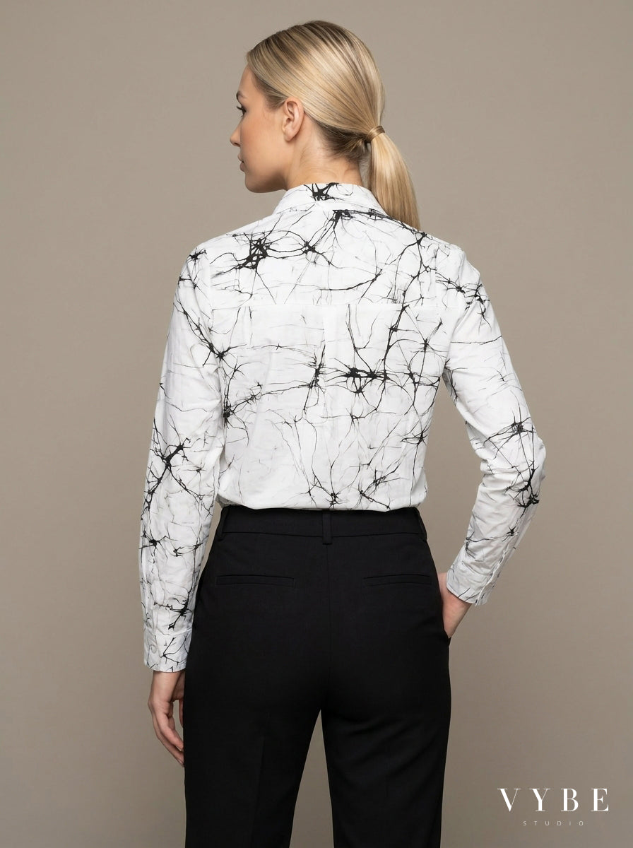 White / Black Marble Shirt